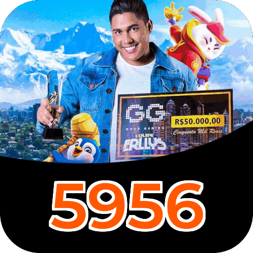 Interface do aplicativo 5956 mostrando jogos disponíveis no iOS e Android